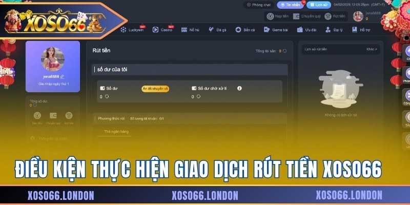Điều kiện thực hiện rút tiền