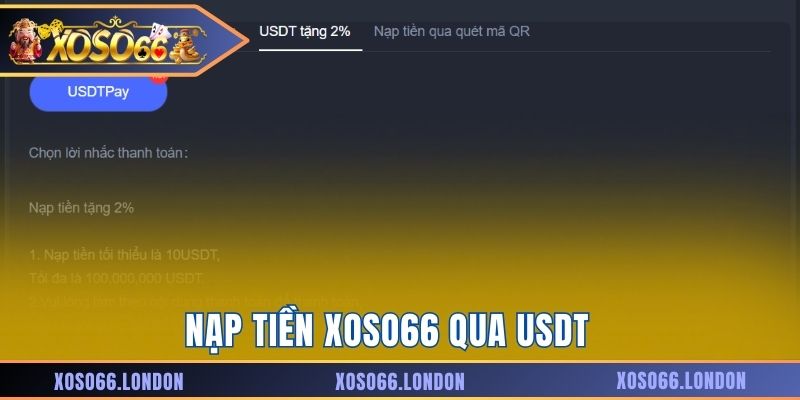 Nạp tiền Xoso66 qua USDT