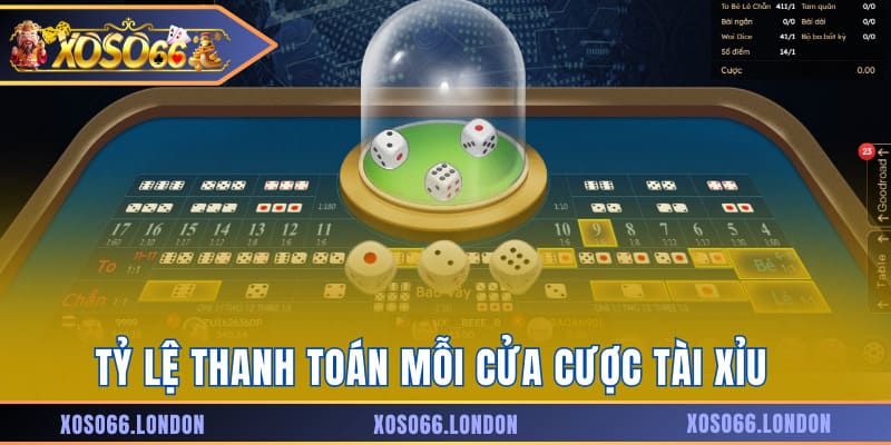 Tỷ lệ thanh toán mỗi cửa cược tài xỉu
